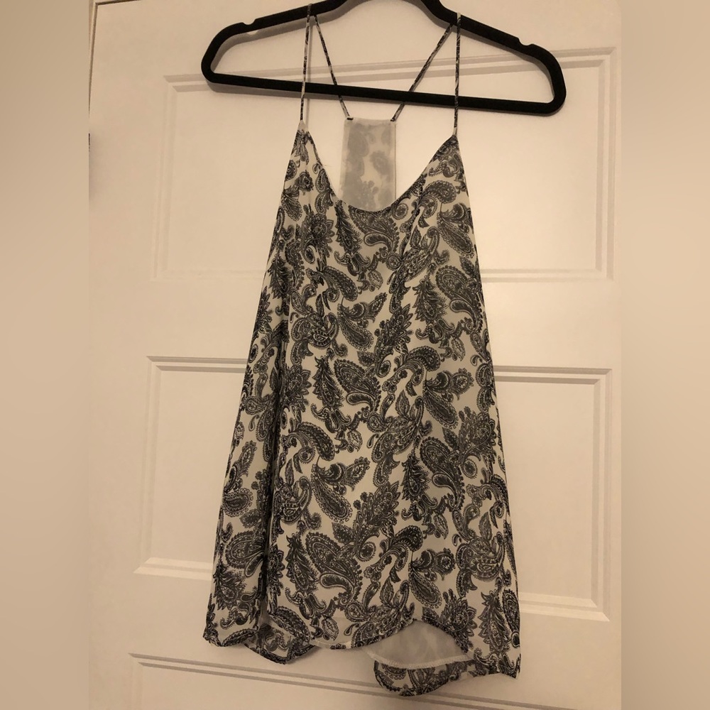 Black and white paisley razorback blouse size small